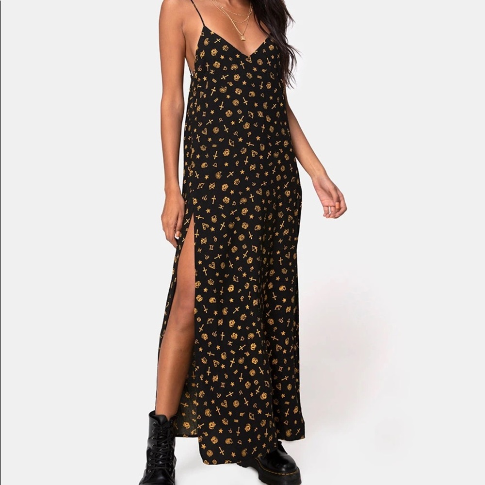 NWOT Motel Maxi Black Astro Dress 💫